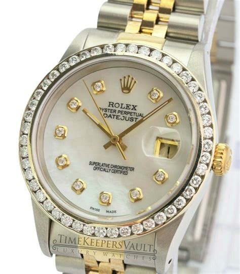 two tone diamond rolex|rolex diamond bezel 36mm.